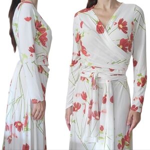 Ducci Half Wrap Dress Long Sleeve Floral Sz.XL